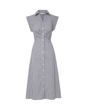 Haydon Striped Midi Shirtdress Stylish Line