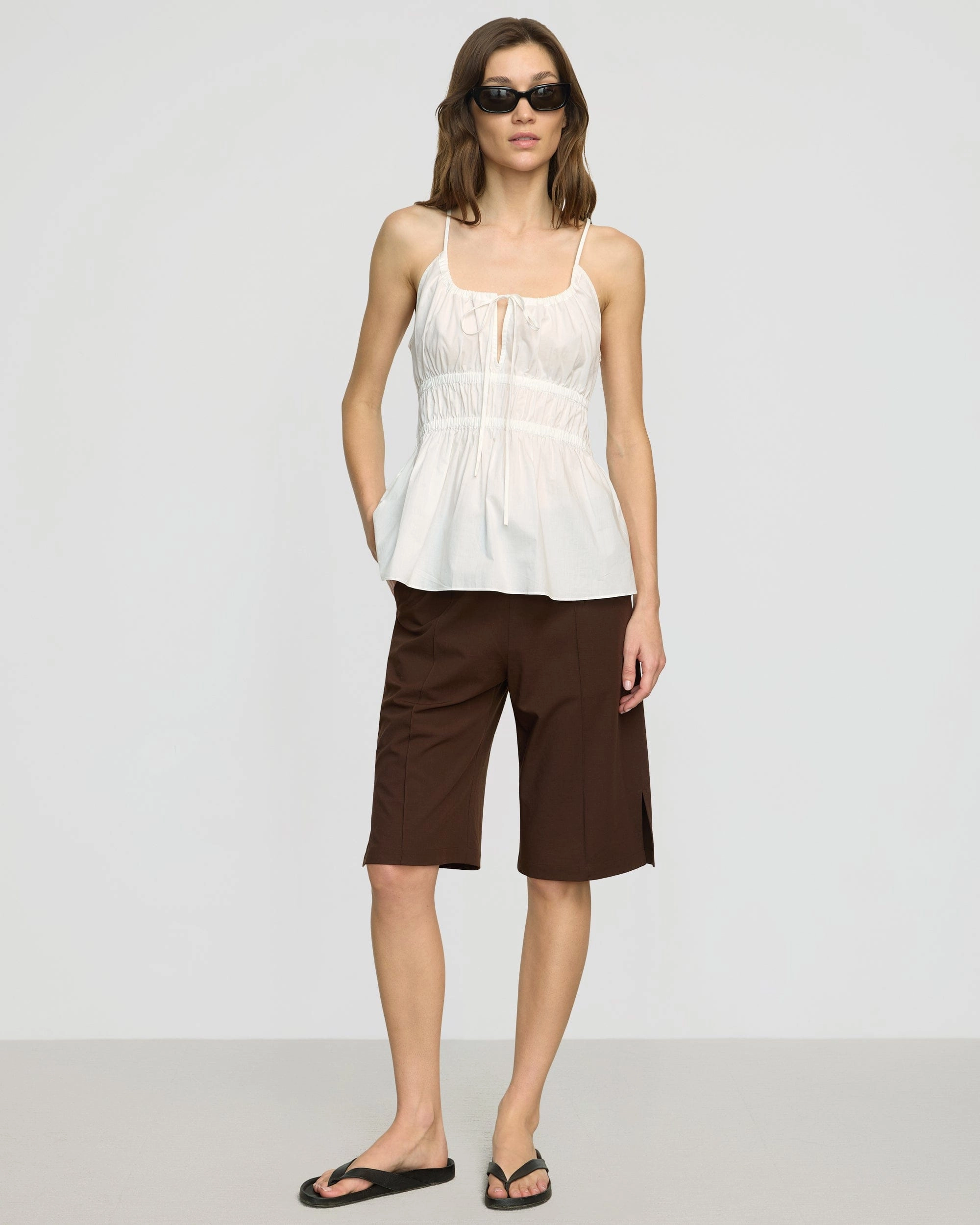 personalized option Smooth Flatlock Seams Gallia Stretch-Waist Bermuda Short