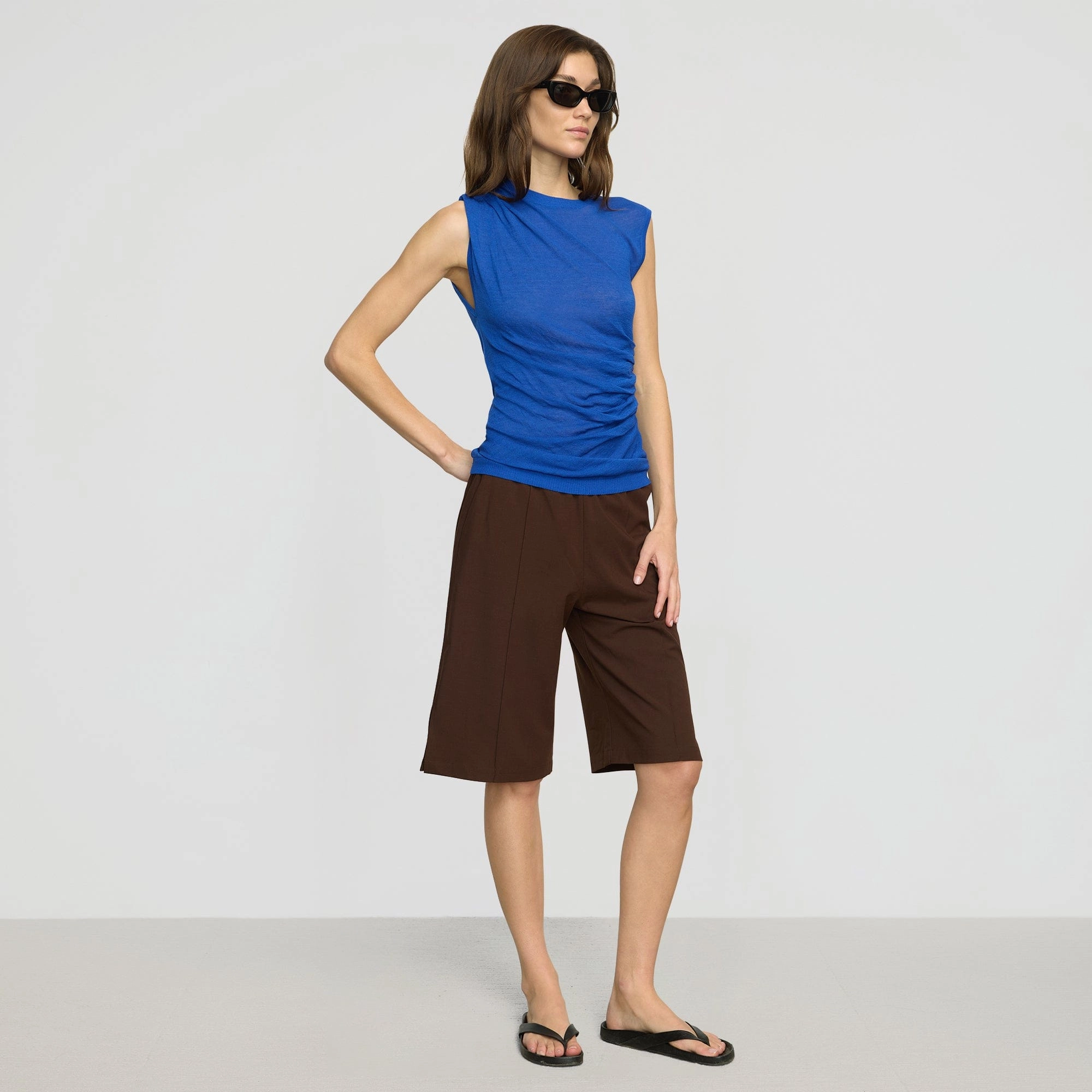 Eco Certified Dye Playful Style Gallia Stretch-Waist Bermuda Short