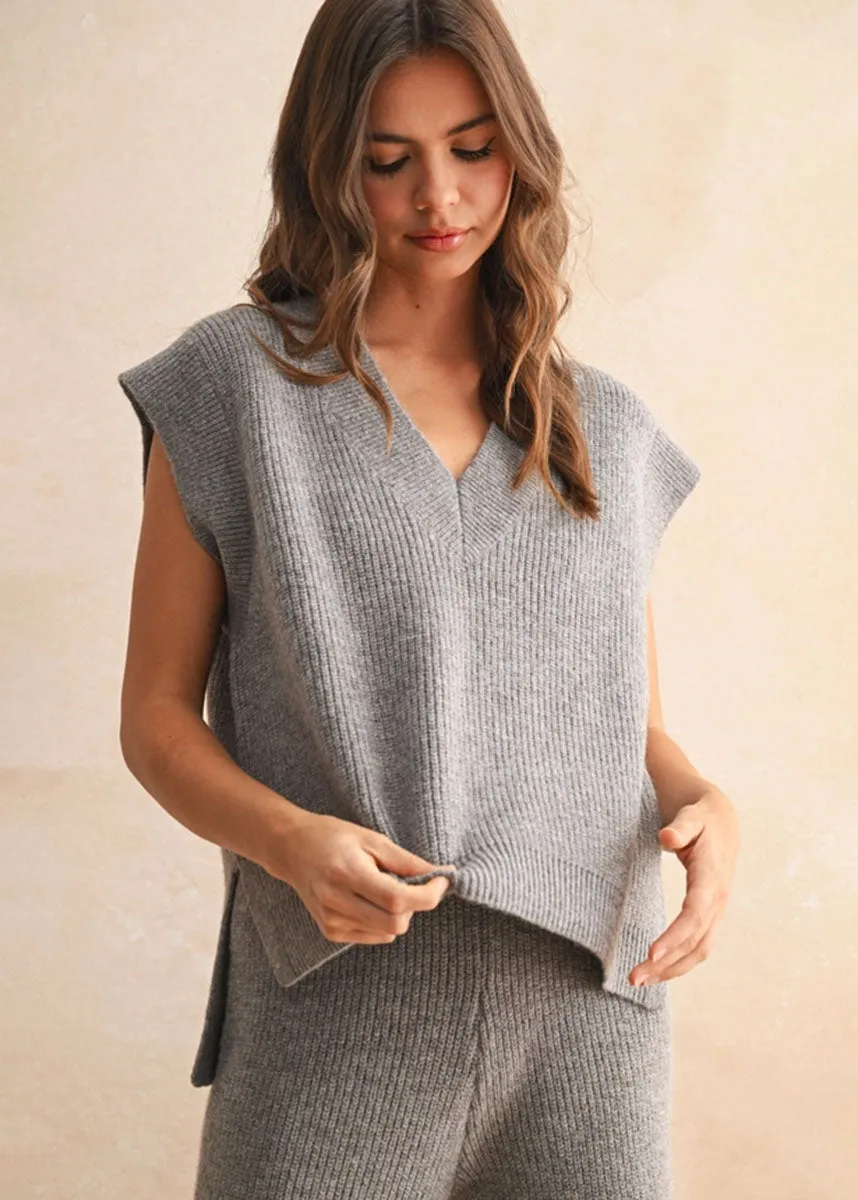 Soft Design All Day Wear Gemma V-Neck Sweater Vest - Espresso