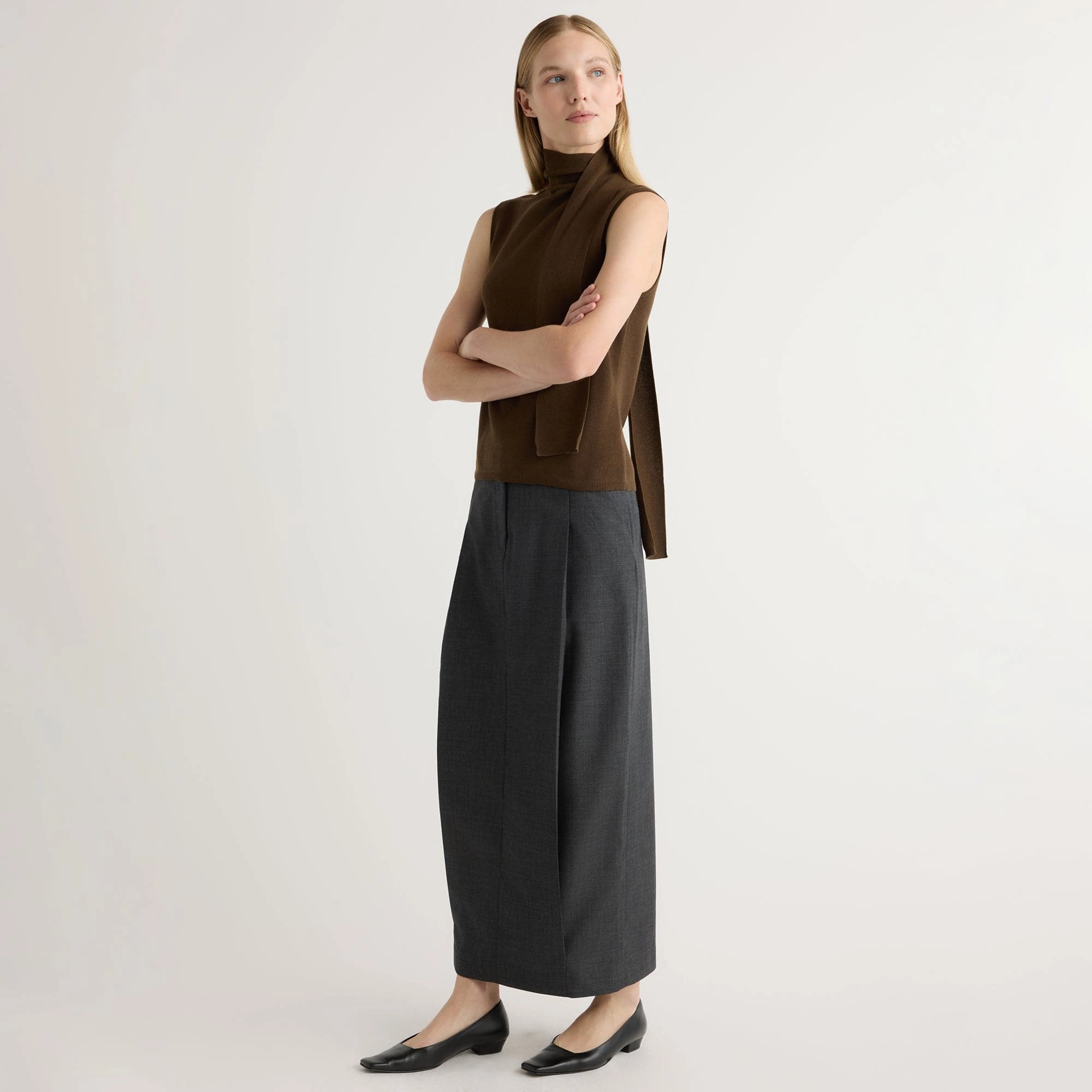 Georgina Wool-Blend Suiting Skirt Transitional Wear Minimalist fashion