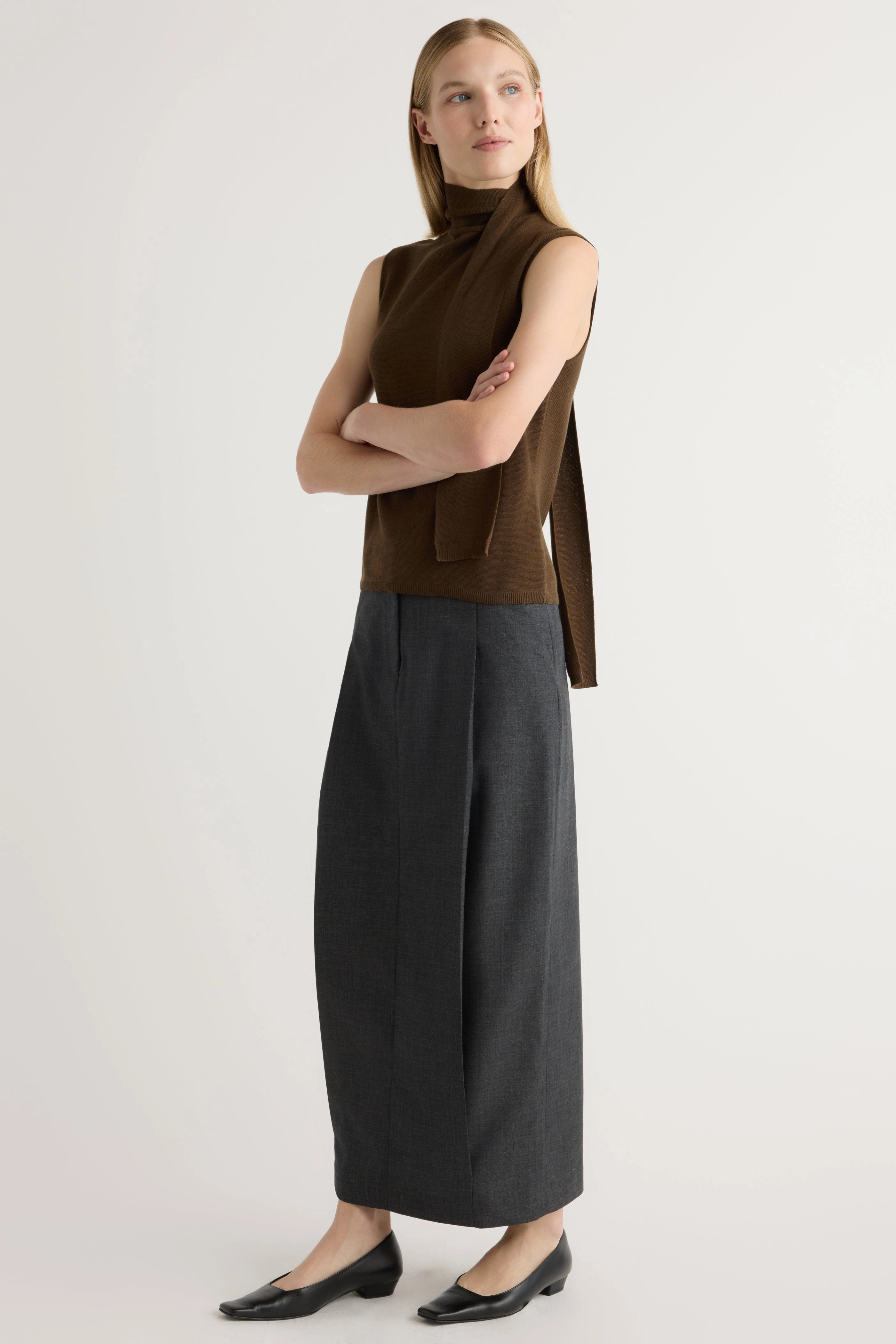 Georgina Wool-Blend Suiting Skirt Heritage Brand