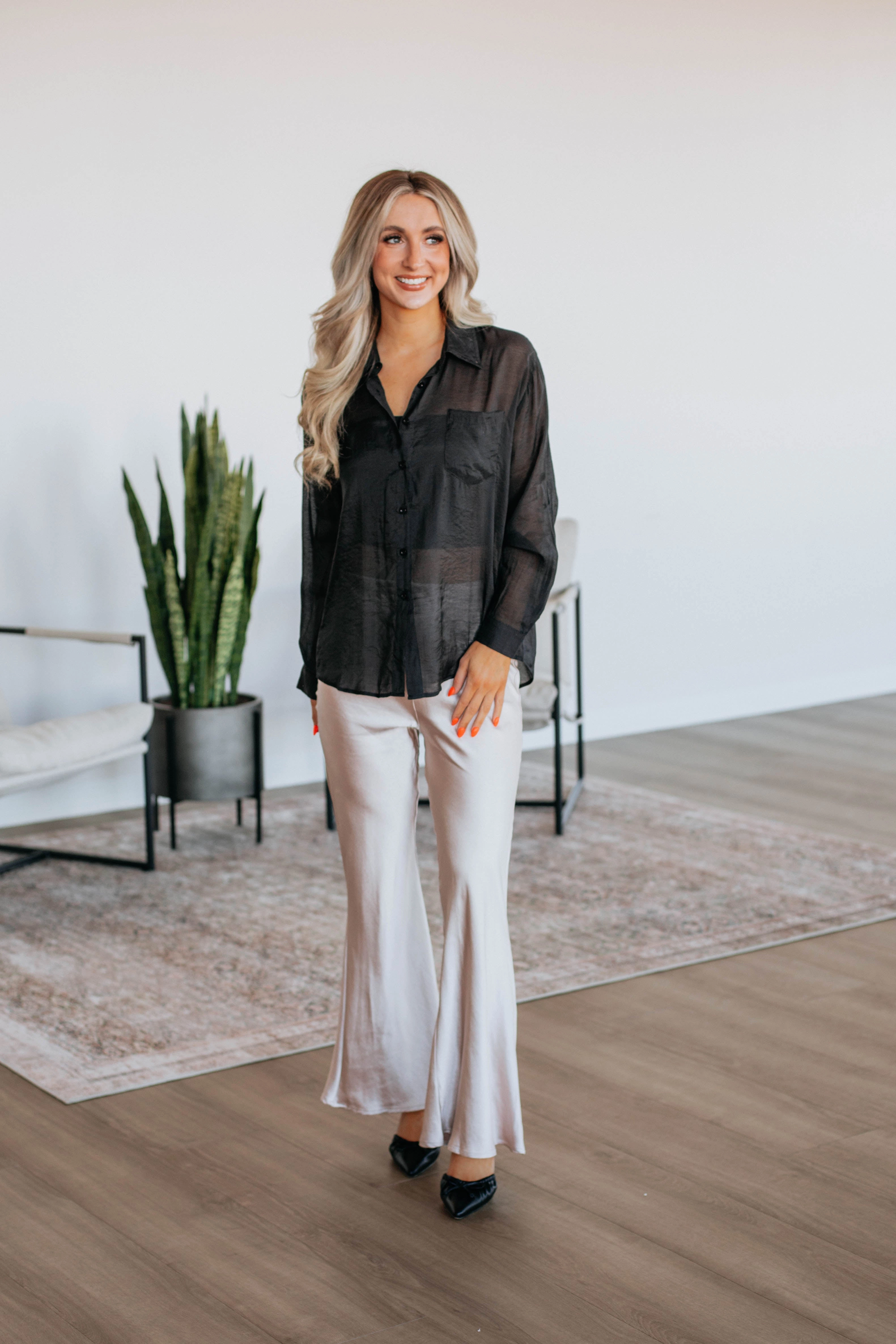 Polyester fabric Getting Glam Pants - Pink Gloss