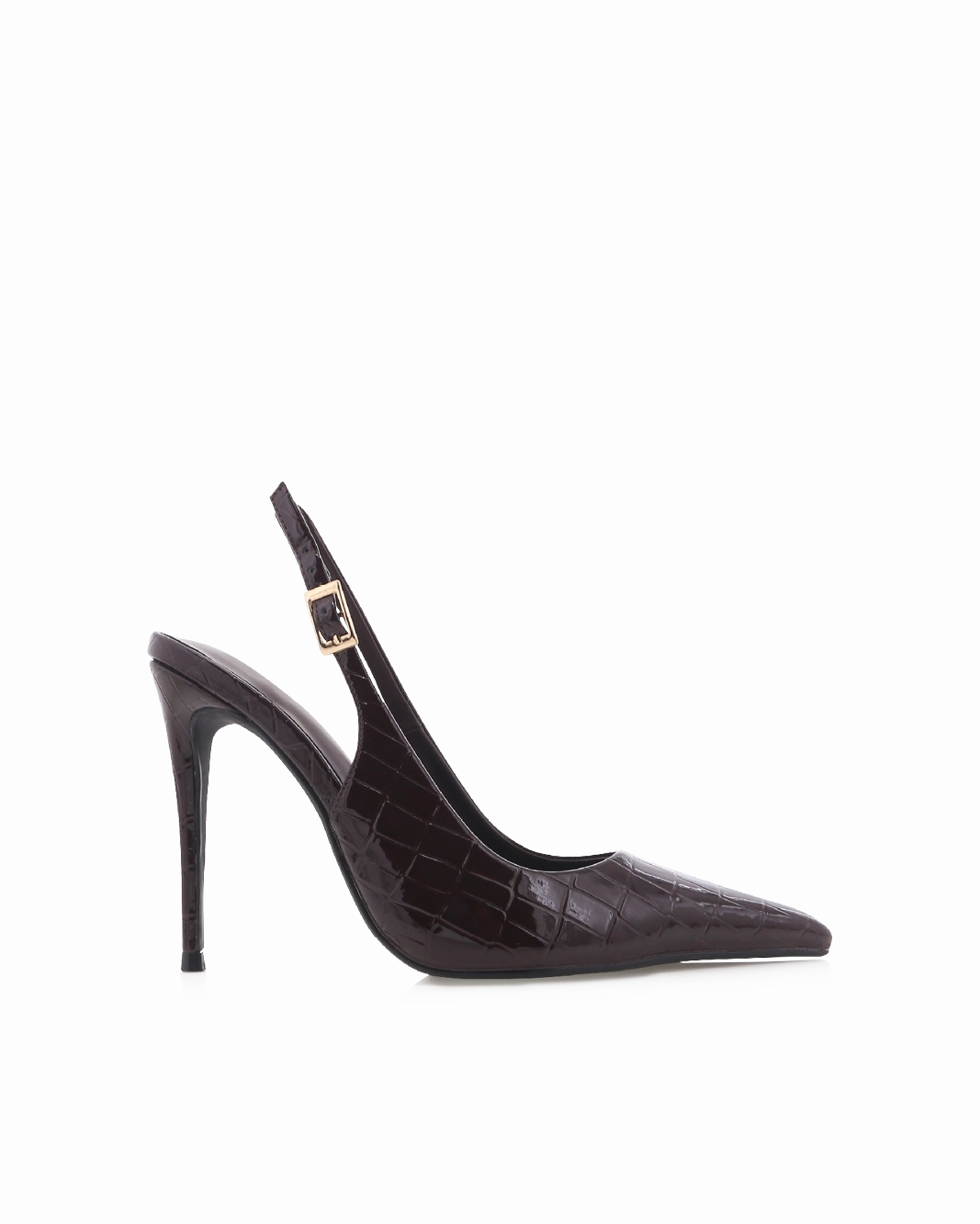 GIOVINA - DARK CACAO PATENT CROC Chunky Heel Iconic Comfort