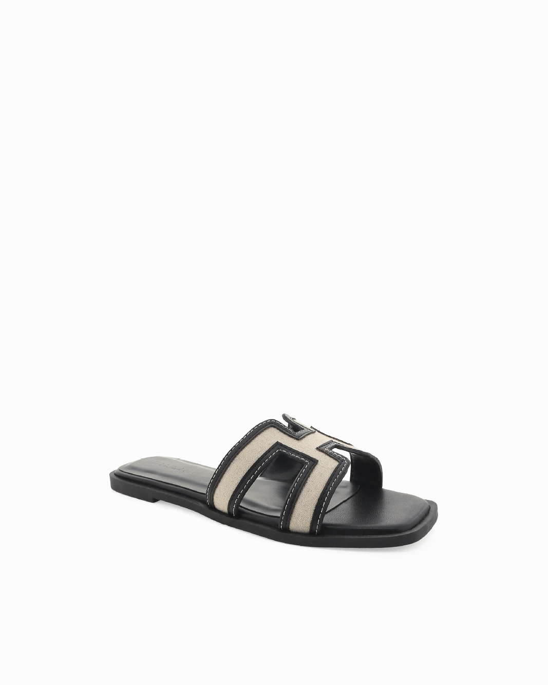 Trendy Footwear for Summer Cutout GORDY - WHEAT LINEN-BLACK