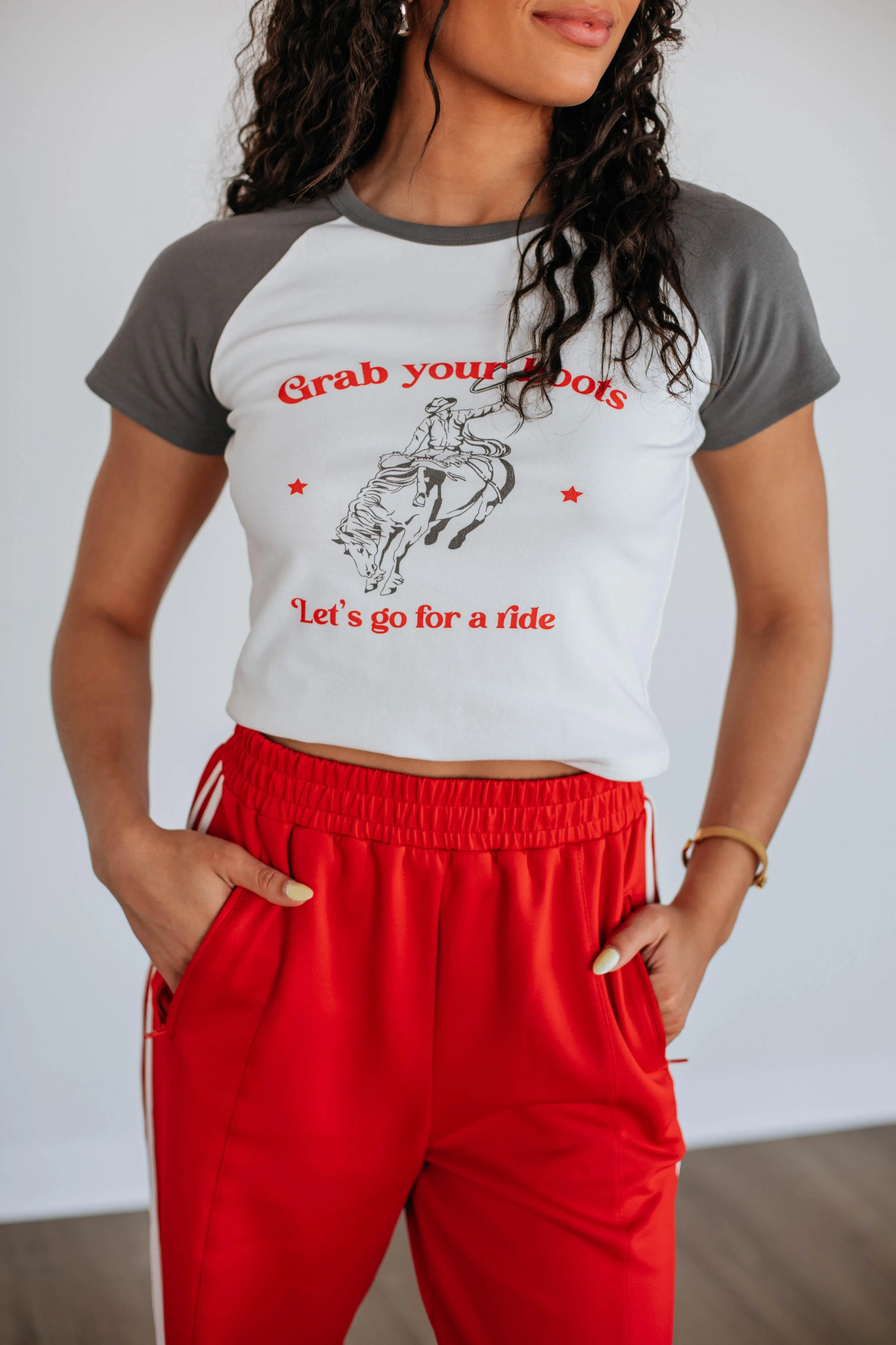 Breathable Layer Sophisticated Casual Grab Your Boots Graphic Tee