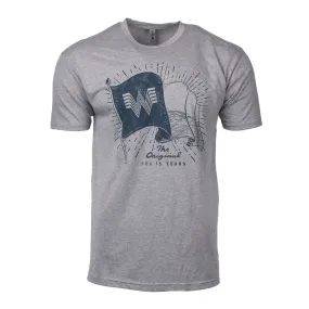 DoubleStitchedHem Grey Flag Tee