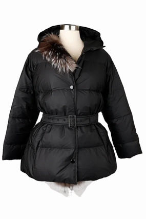 Stand Up Collar Puffer Design Half Fur Puffer Jacket