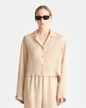 Active Comfort Vally - Studded Cropped Gauze Shirt - Wax