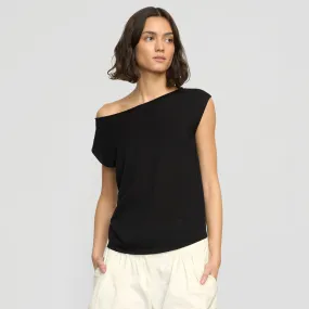 Hanna Off-Shoulder Tencel-Wool Top Loopback Fabric