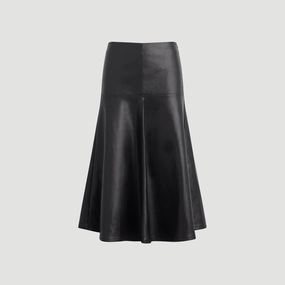 Breathable fabric Harley A-Line Vegan Leather Skirt (Petite)