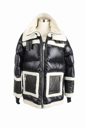 Heavy Down Shearling Jacket Flexible Shoulder Gussets Elastic Binding