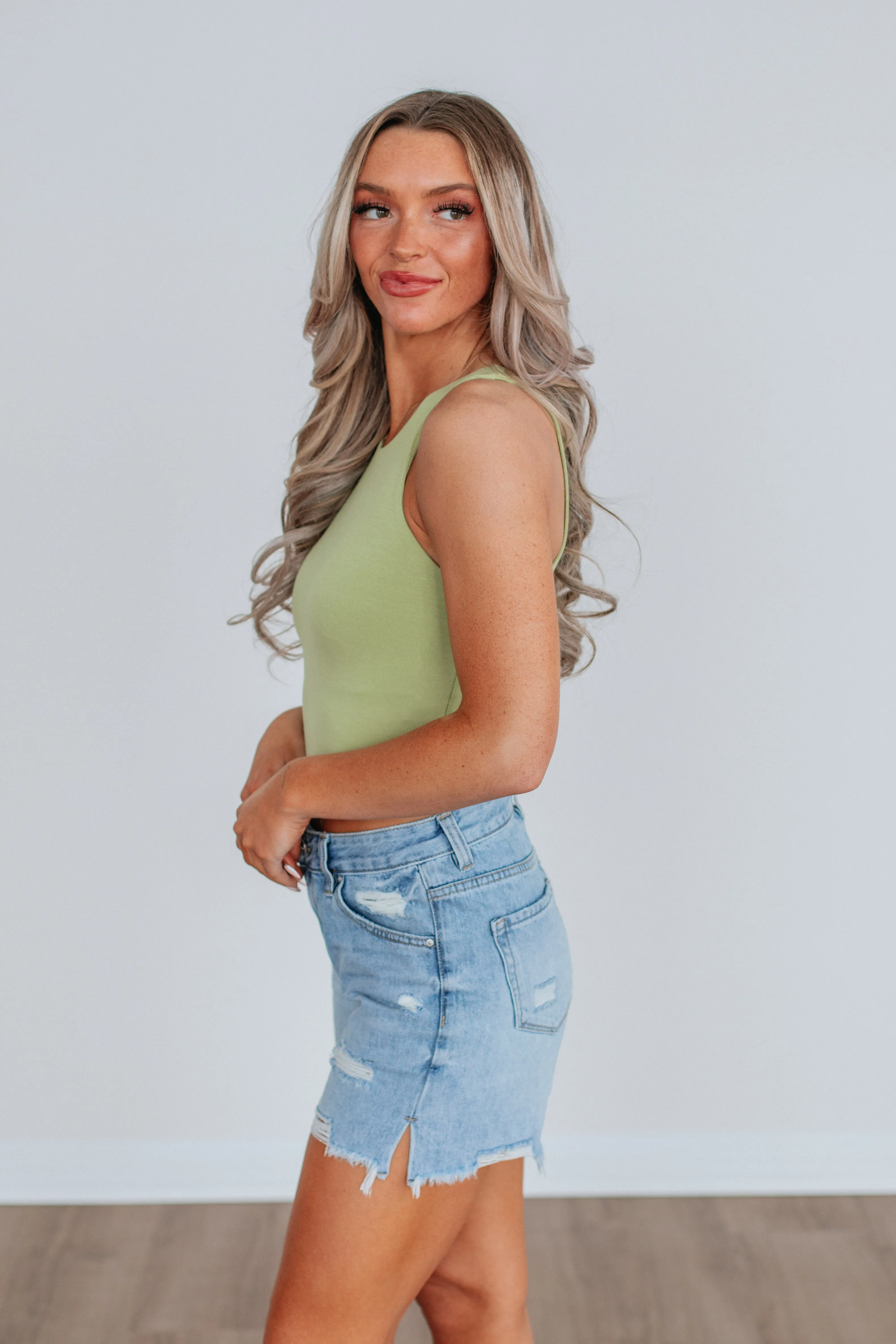 Angelina Basic Tank - Avocado Allied - compatible