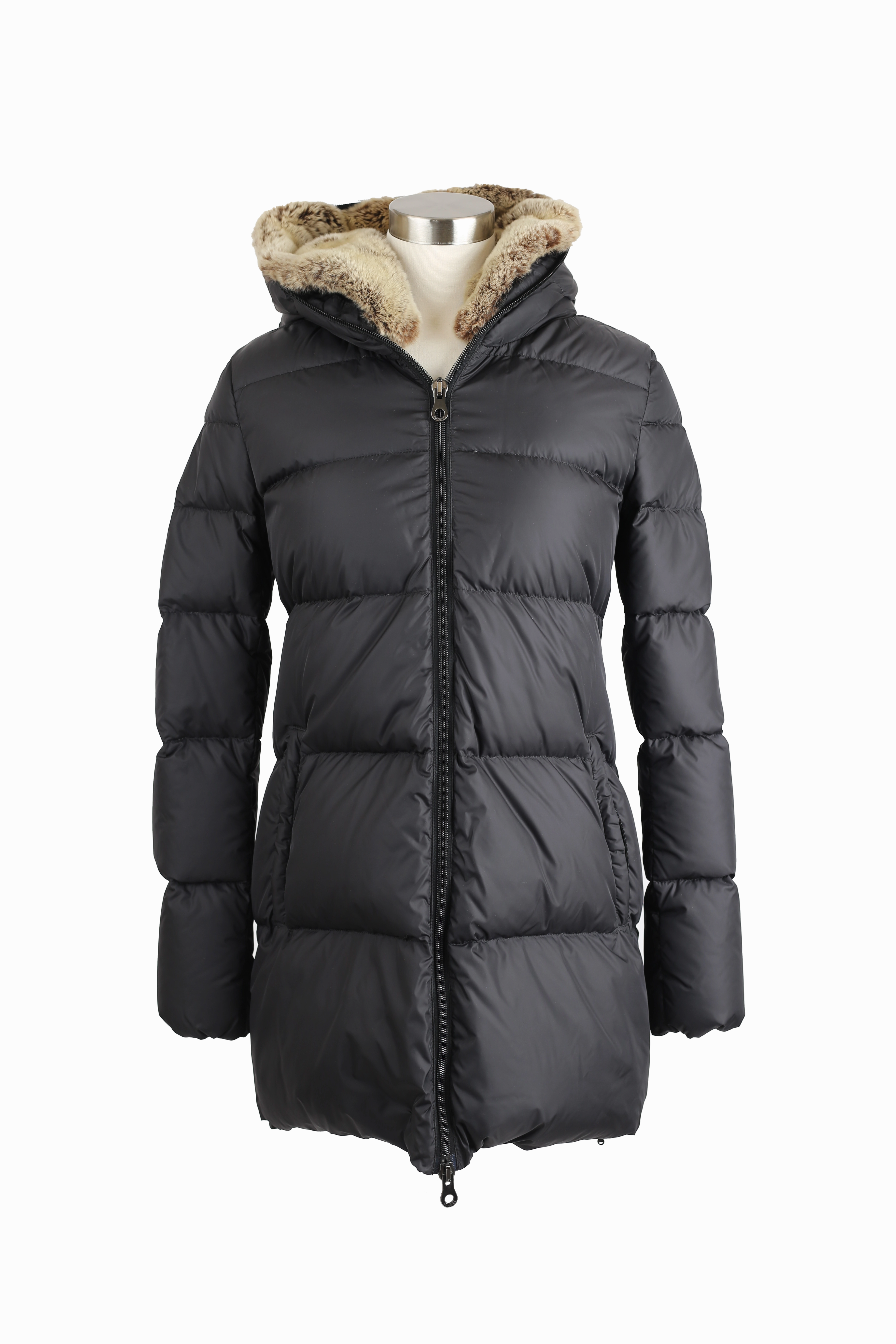 Ultra Flexible ThermalReflective Quilted Down Puffer Coat W/ Fur Hood
