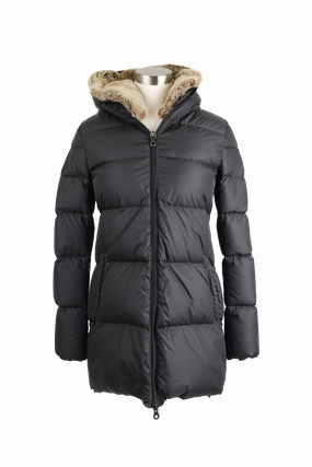 Ultra Flexible ThermalReflective Quilted Down Puffer Coat W/ Fur Hood