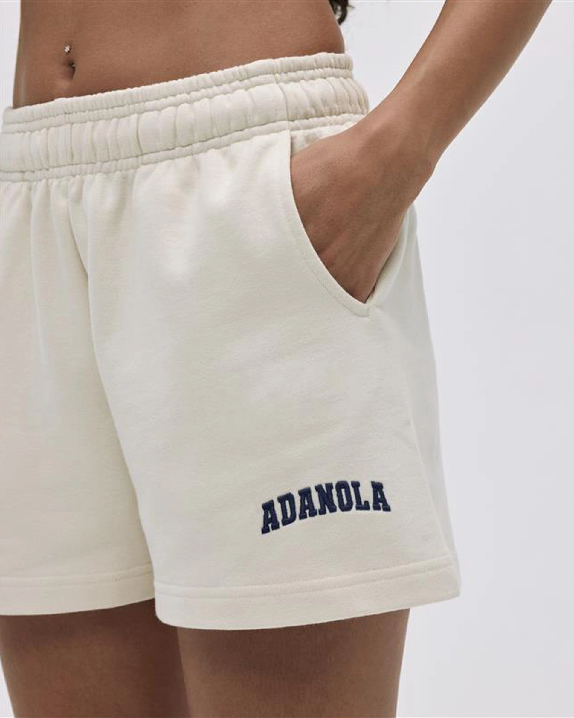 Varsity Sweat Shorts - Marshmallow White/Midnight Blue QuickReleaseBuckle