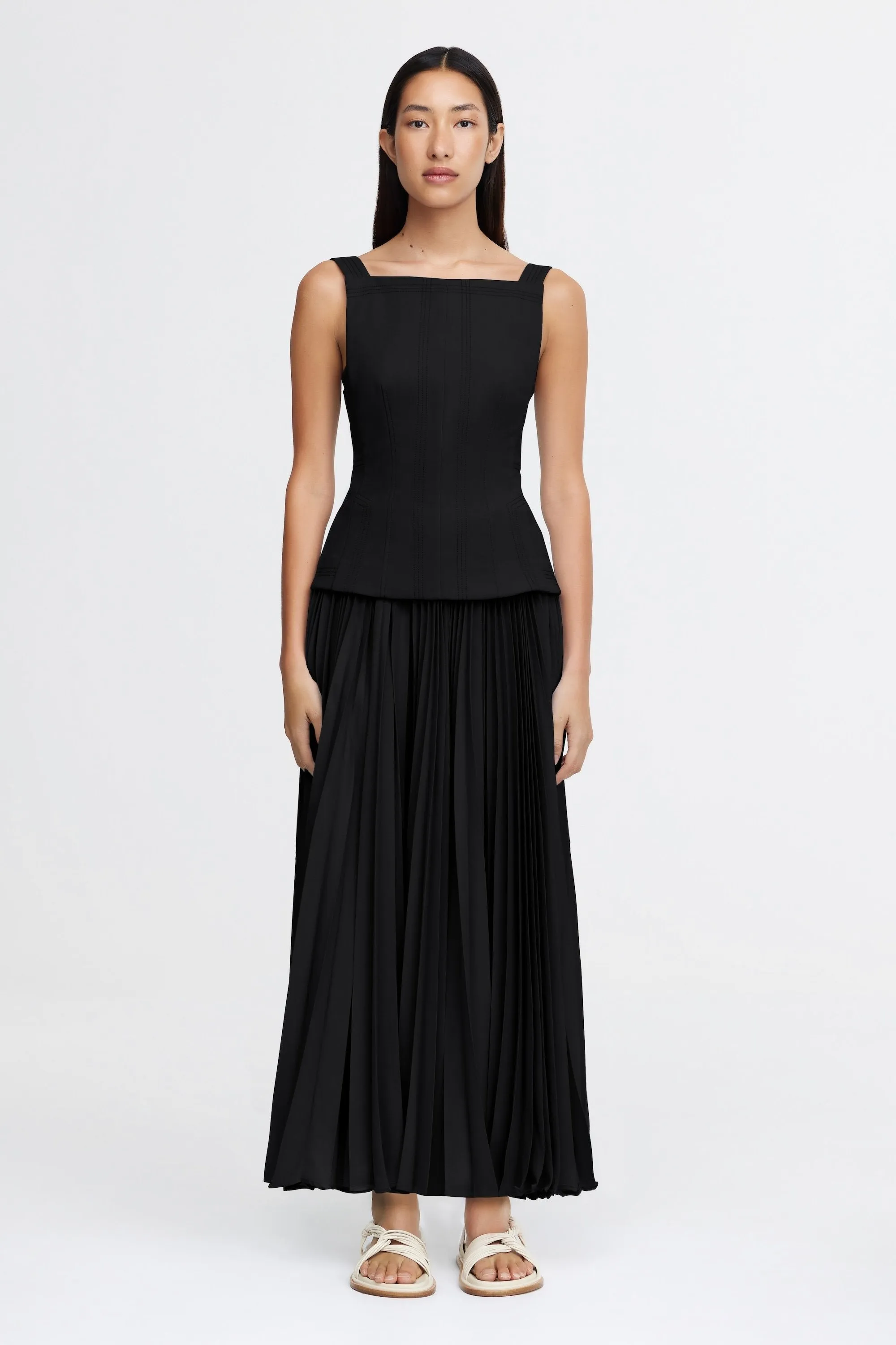 Balloon-Sleeve Flattering Shape Wear HOLLINSHILL MAXI DRESS