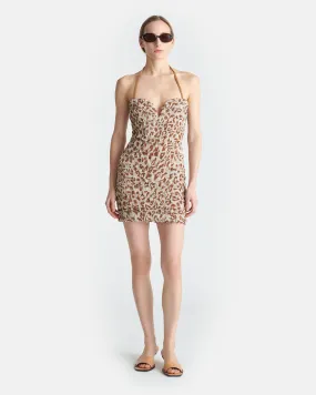 Jannika - Seersucker Cotton Voile Mini Dress - Ocelot Comfortable Cut