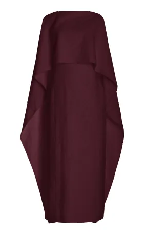Street Casual Hunter Dress in Deep Bordeaux Cashmere Silk