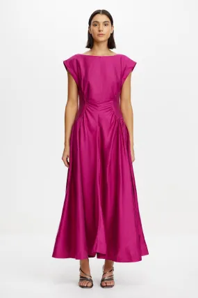 Office Cool Ruched-Detail EMERY MIDI DRESS