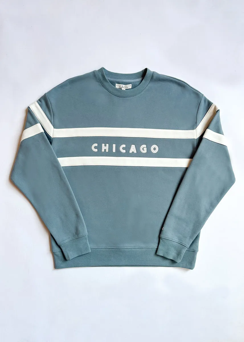 Chicago Oversized Rugby Sweatshirt - Light Blue Flexible Fit Comfortable Choice
