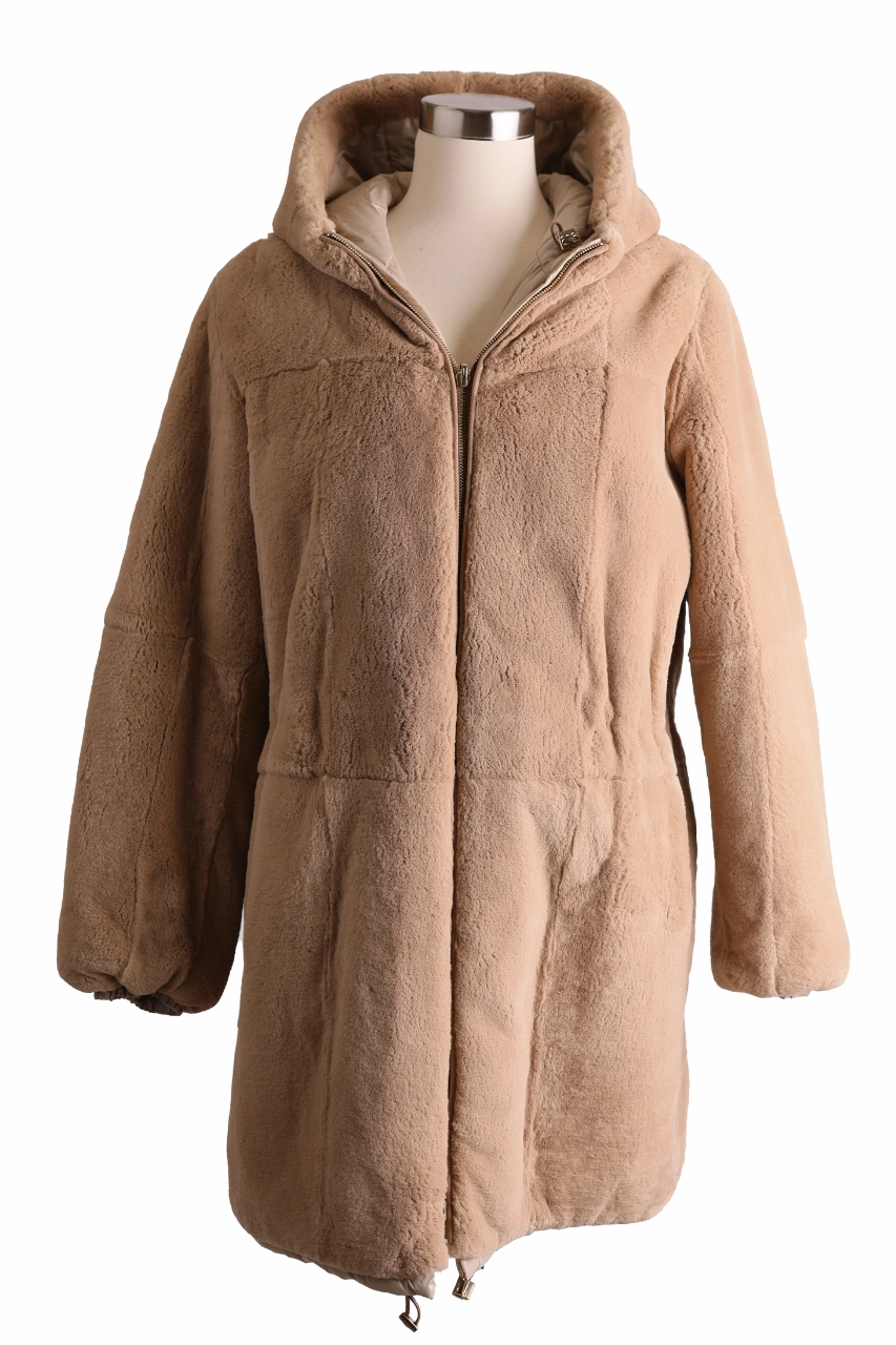 SeamSealed Edges Reversible Rabbit Fur & Waterproof Poly Coat