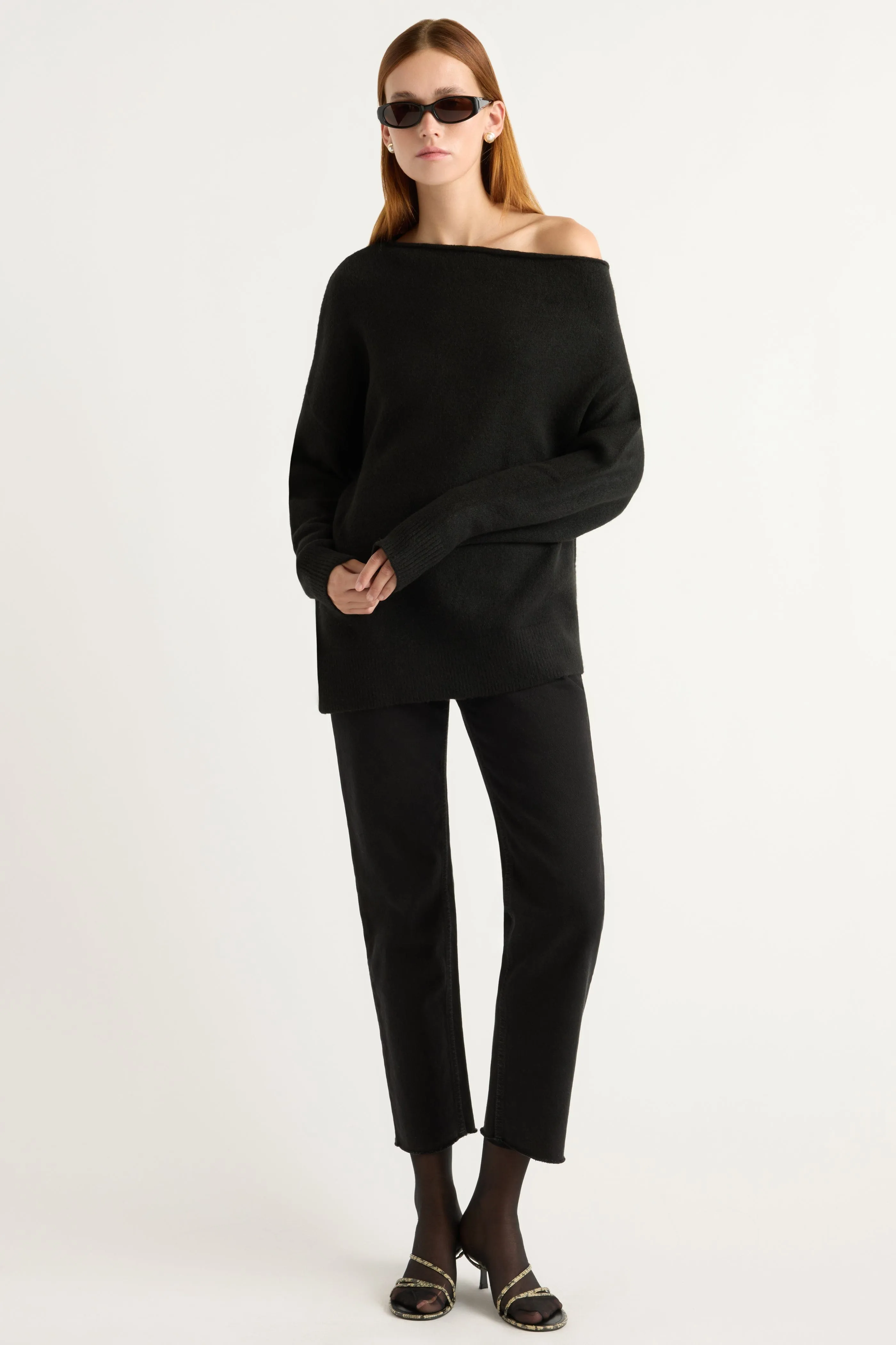 Adaptive Fit Silhouette Iris Off-Shoulder Sweater