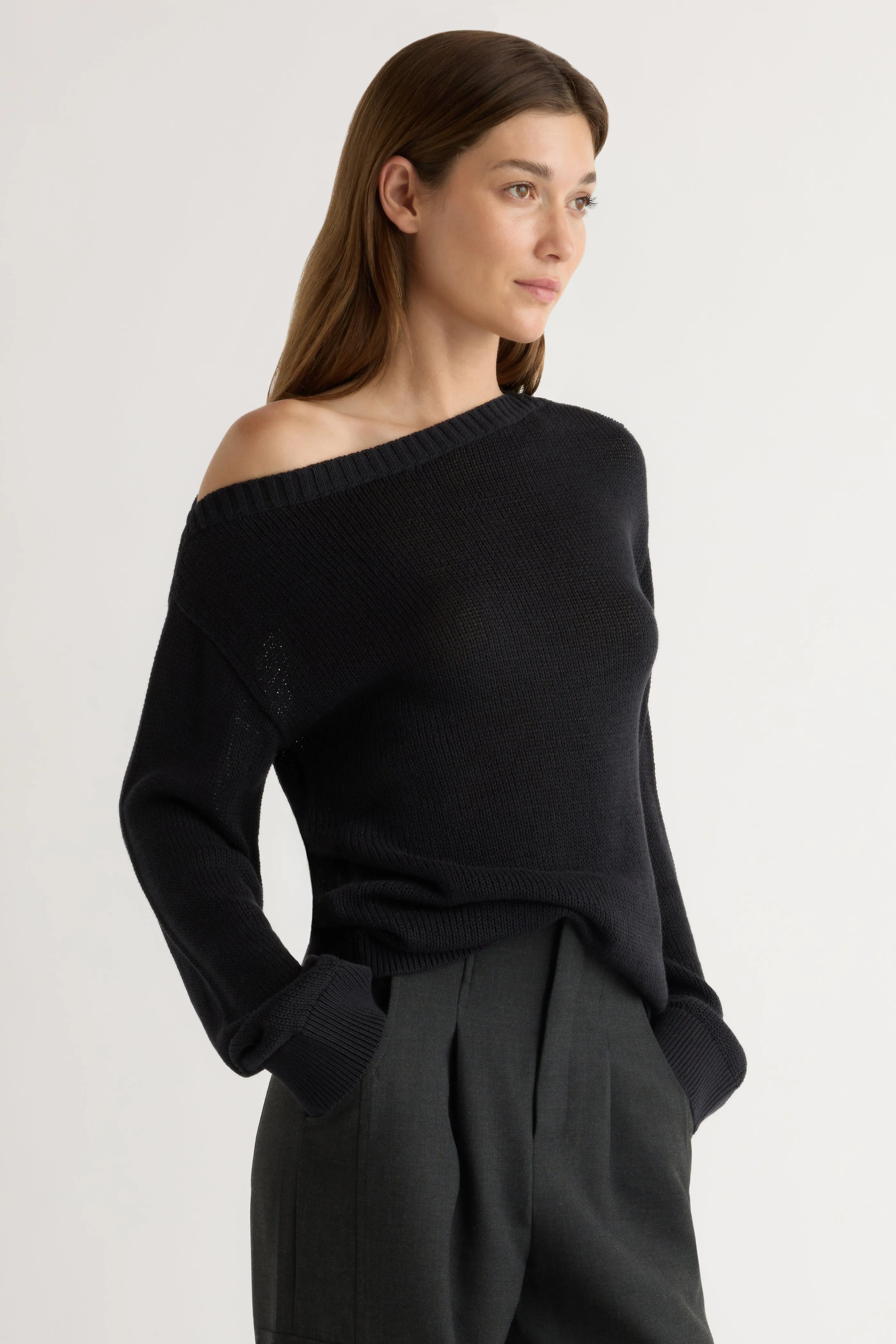 Issa Lightweight Off-Shoulder Sweater Quick Dry Fit Comfort Fit