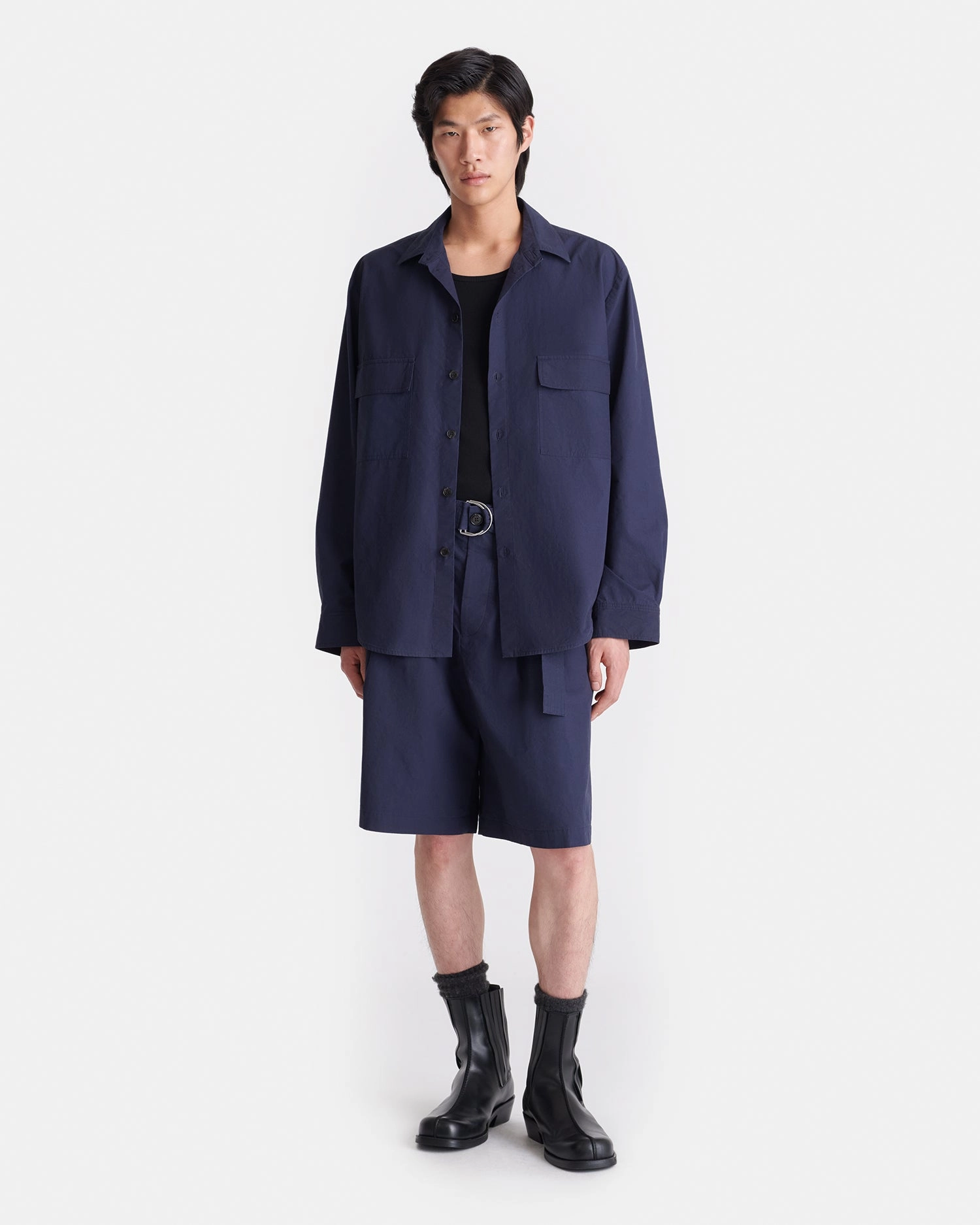 Year-Round Wear Chic Wardrobe Jari - Long-Sleeve Shirt - Navy