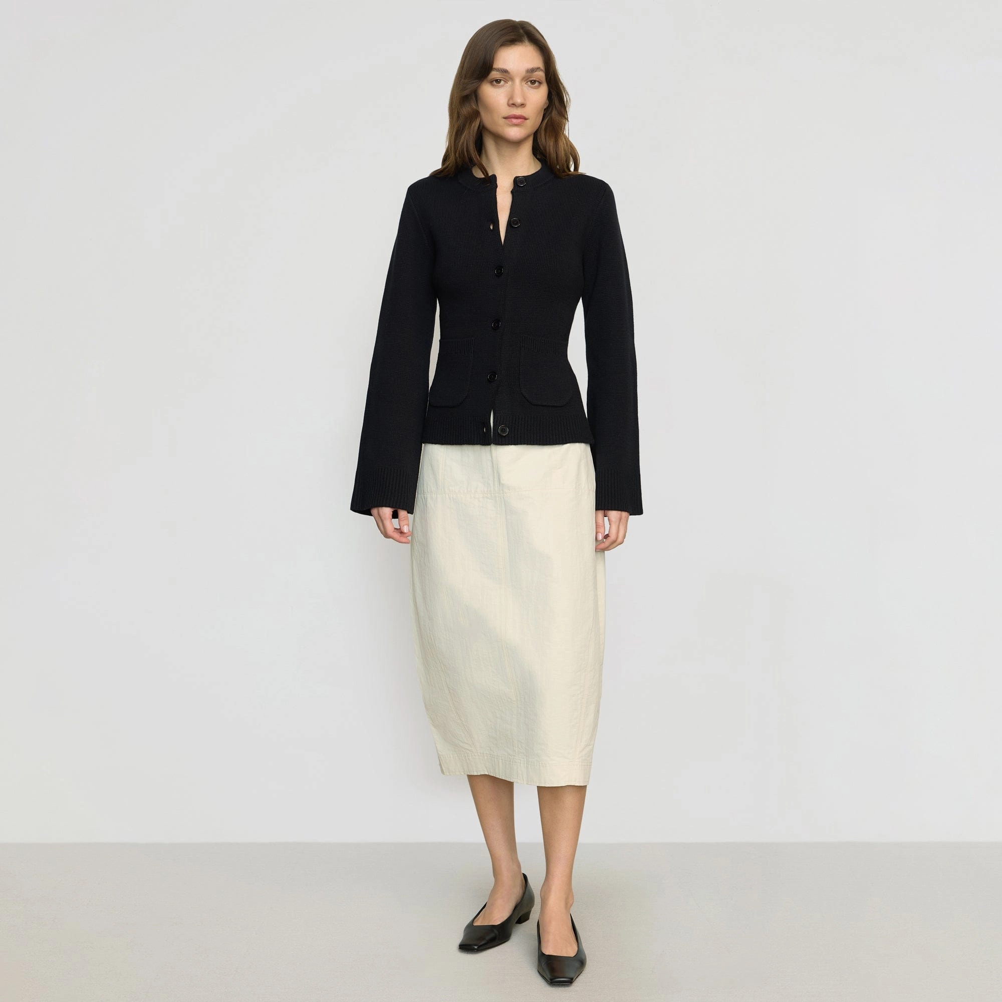 urban scene Global Inspiration Jarmaine Back-Slit Barrel Skirt
