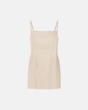 Year Round Luxe Look Jorie - Okobor? Alt-Leather Mini Dress - Creme