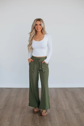 Comfy Wearable Flexibility Built-In Jule Cargo Pants - Dark Olive