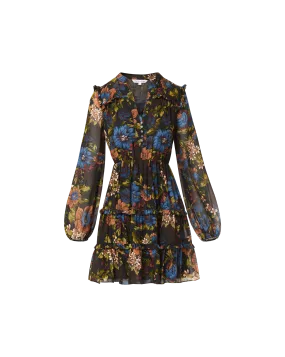 Skin Tone Wrap Charm Justine Silk Mini Dress