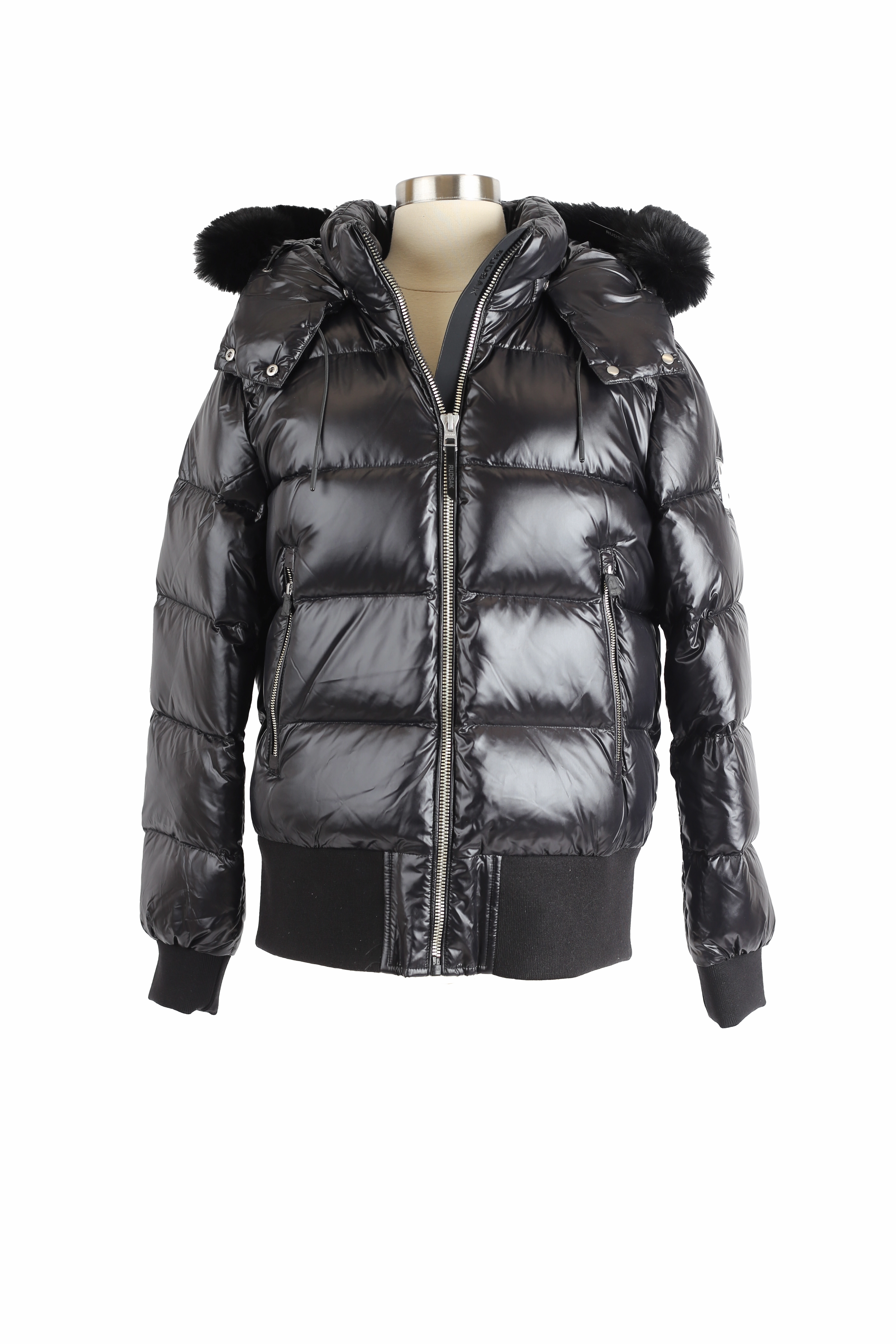 Maude S Down Bomber Jacket W/ Fur Hood DualLayer Weave Fade Resistant Dye Method