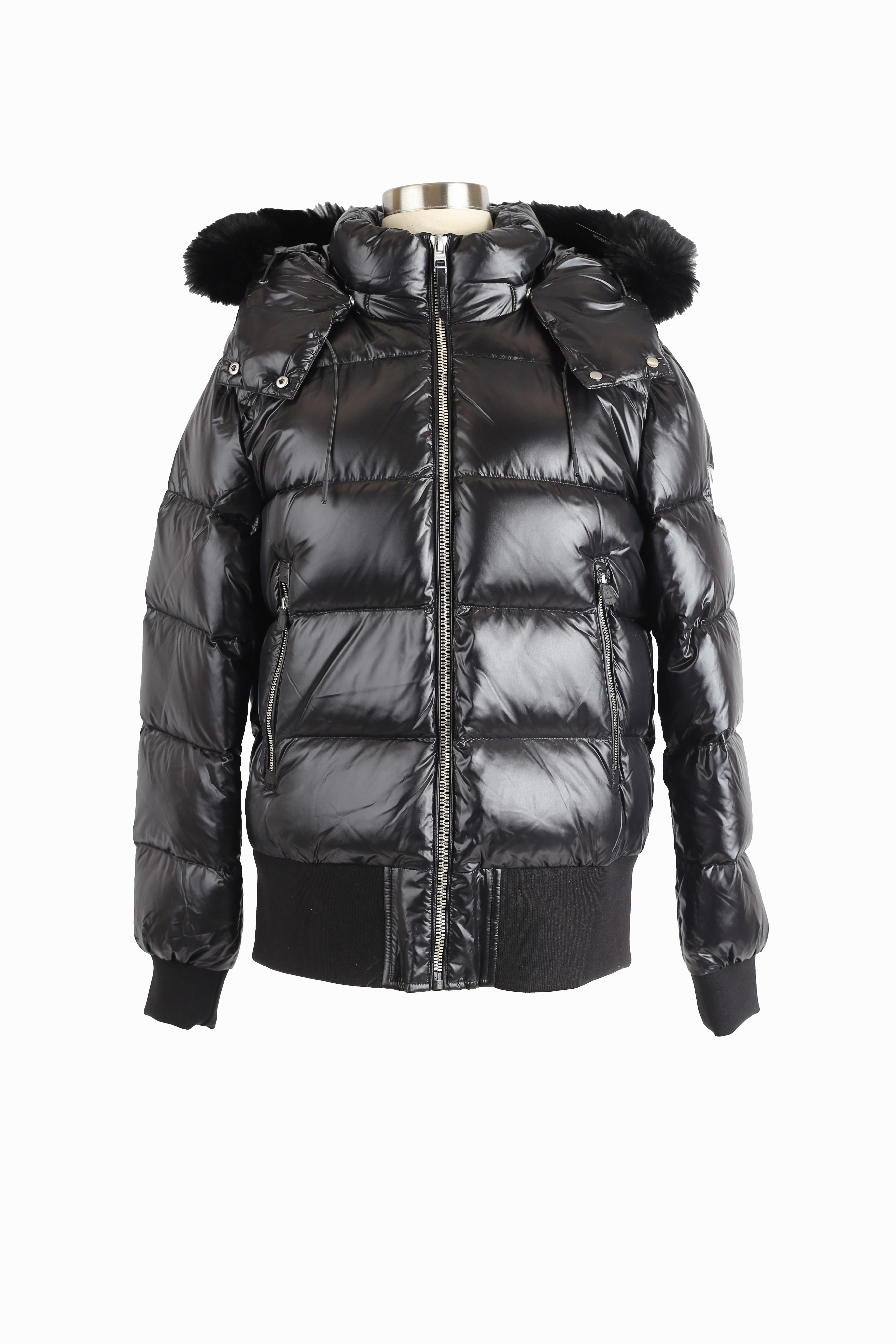 Double Stitch Reinforcement Temperature Balancing Layer Maude S Down Bomber Jacket W/ Fur Hood