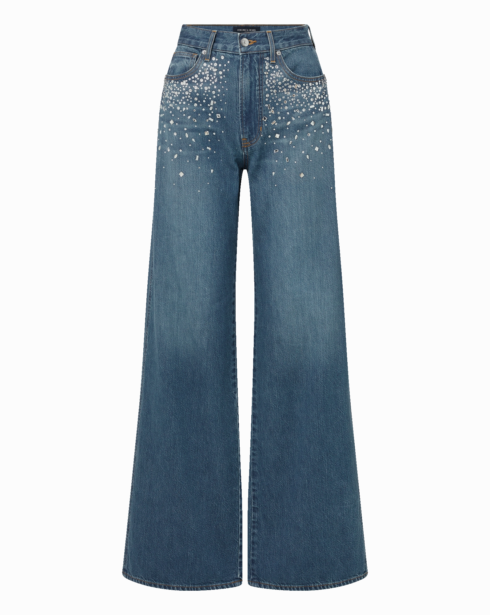 Fashion Lover Youth Style Smooth Eco Friendly Denim Kasey Crystal Wide-Leg Jean