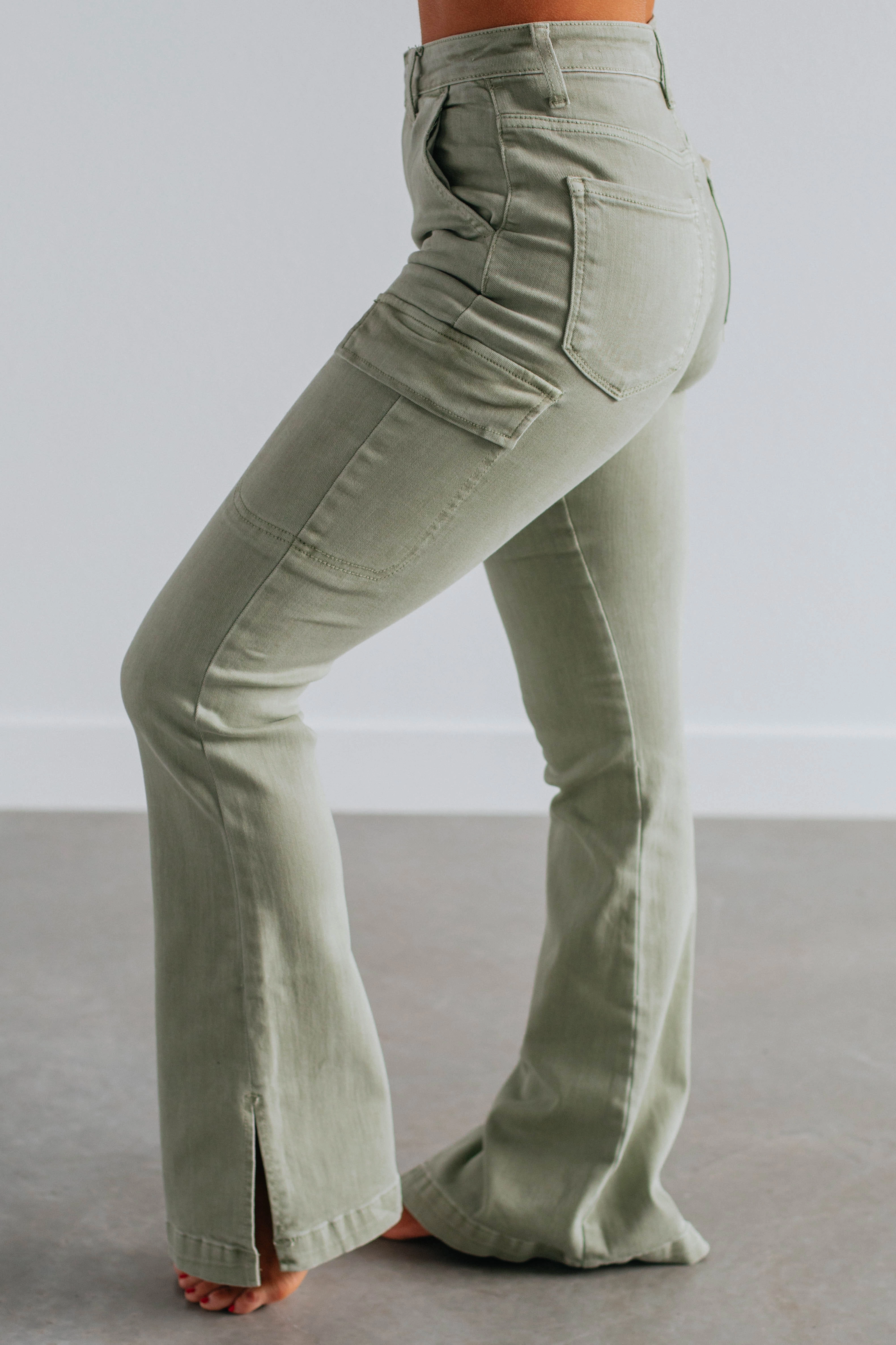 Kayley Risen Cargo Jeans - Sage school wear Timeless Match