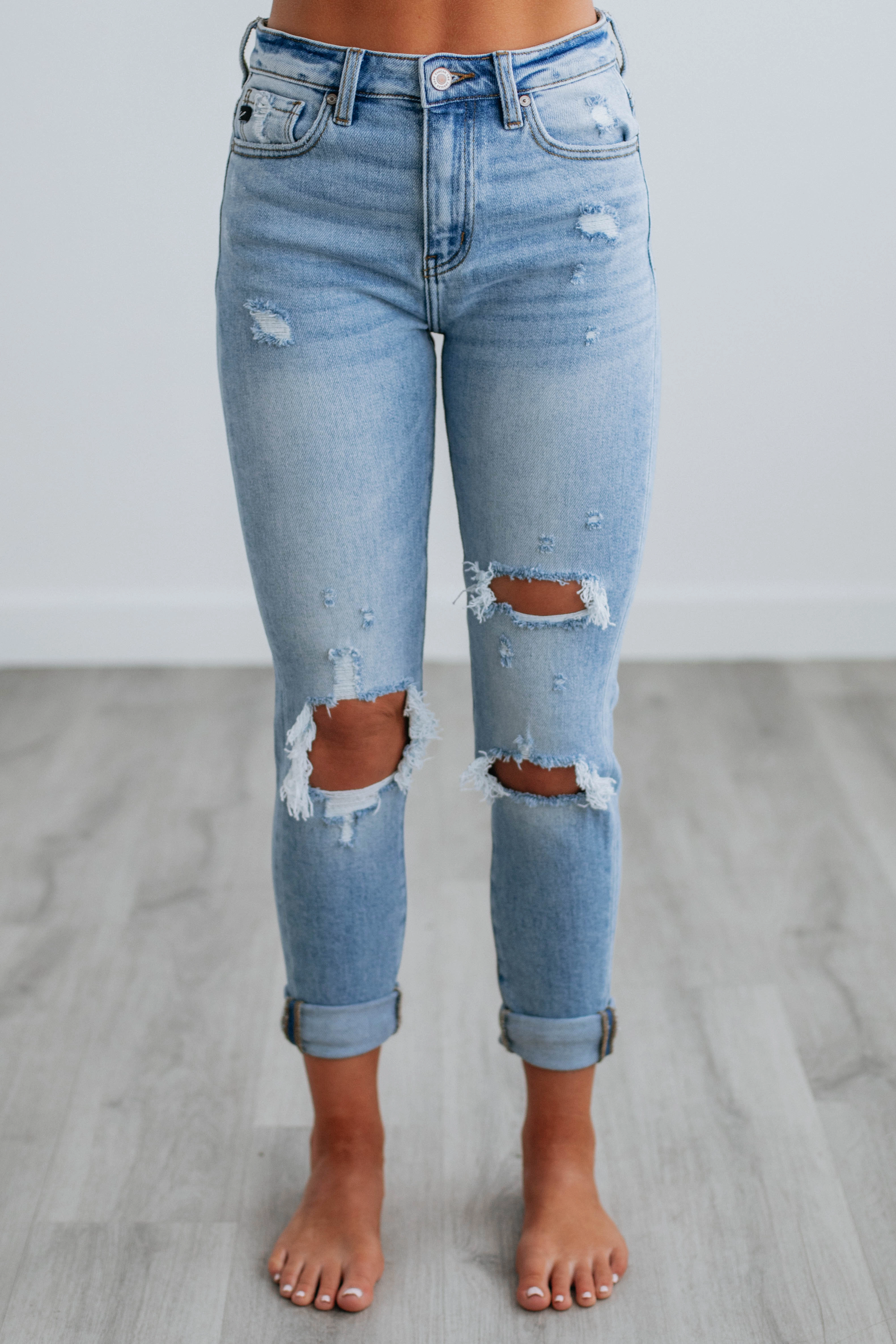 Timeless Fashion Textured Bold Kendall KanCan Jeans