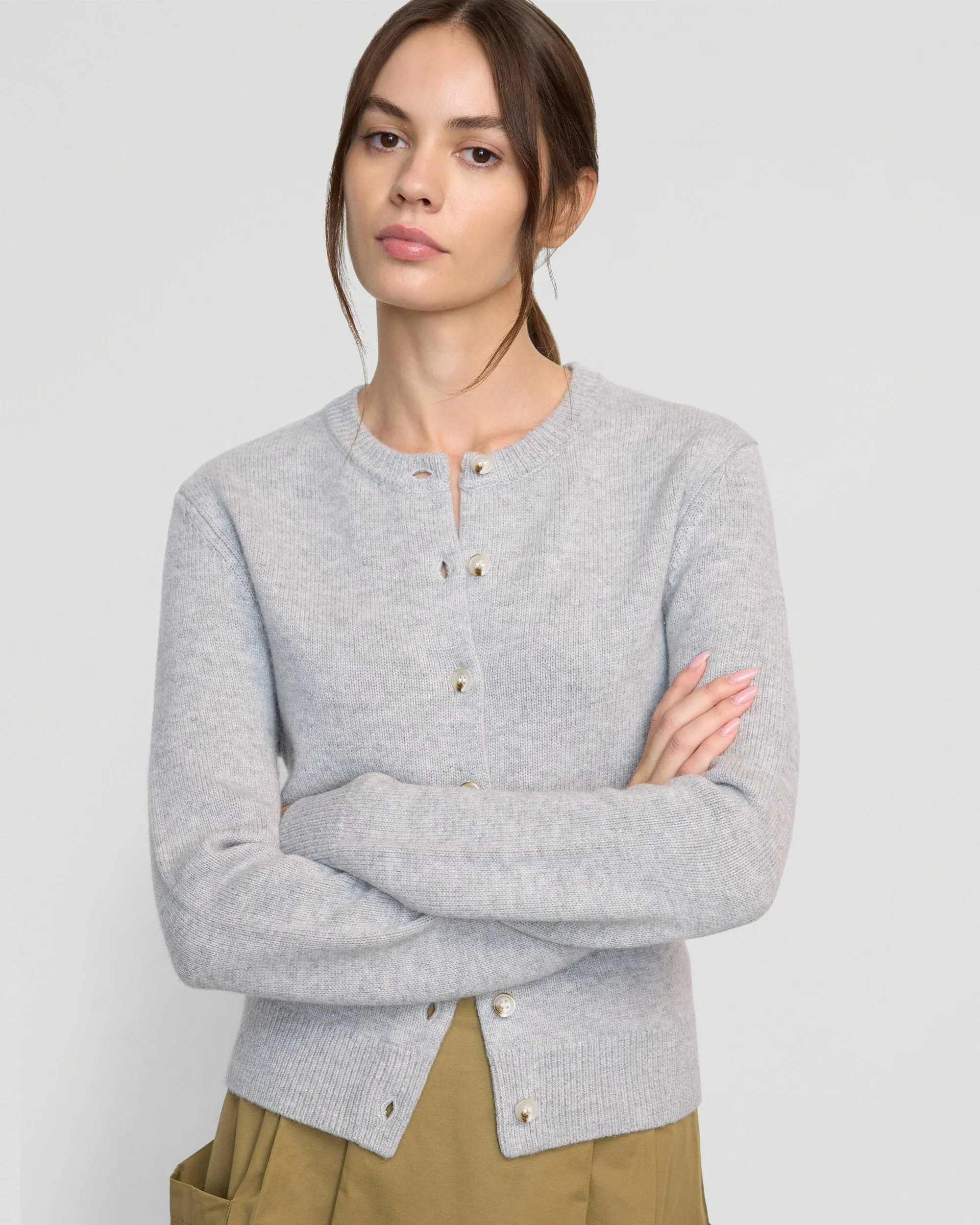 Kiran Wool-Cashmere Cardigan Breathable mesh lining Soft comfort layer