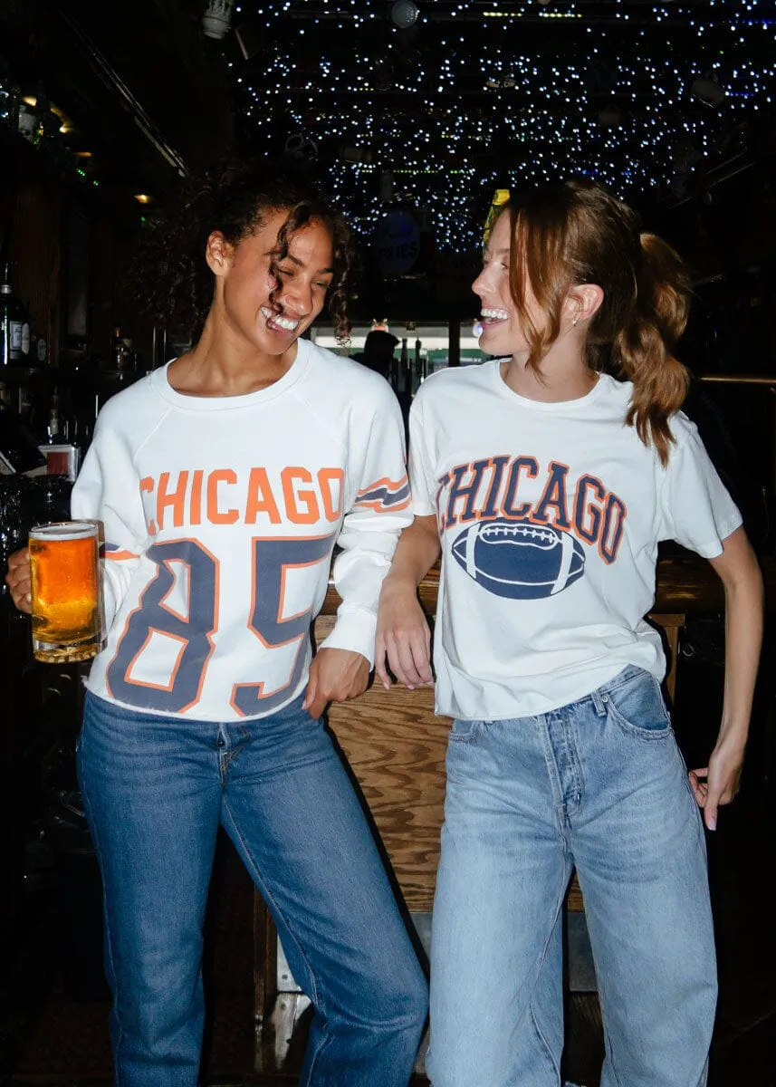 Cozy Piece Chicago 85 Crop Crewneck - White