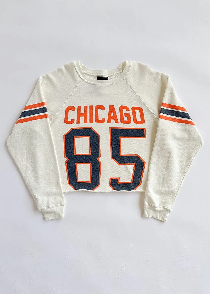 Chicago 85 Crop Crewneck - White Machine washable Easy Layering