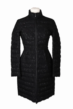 Lace Floral Print Down Puffer Jacket Versatile Fit Layer