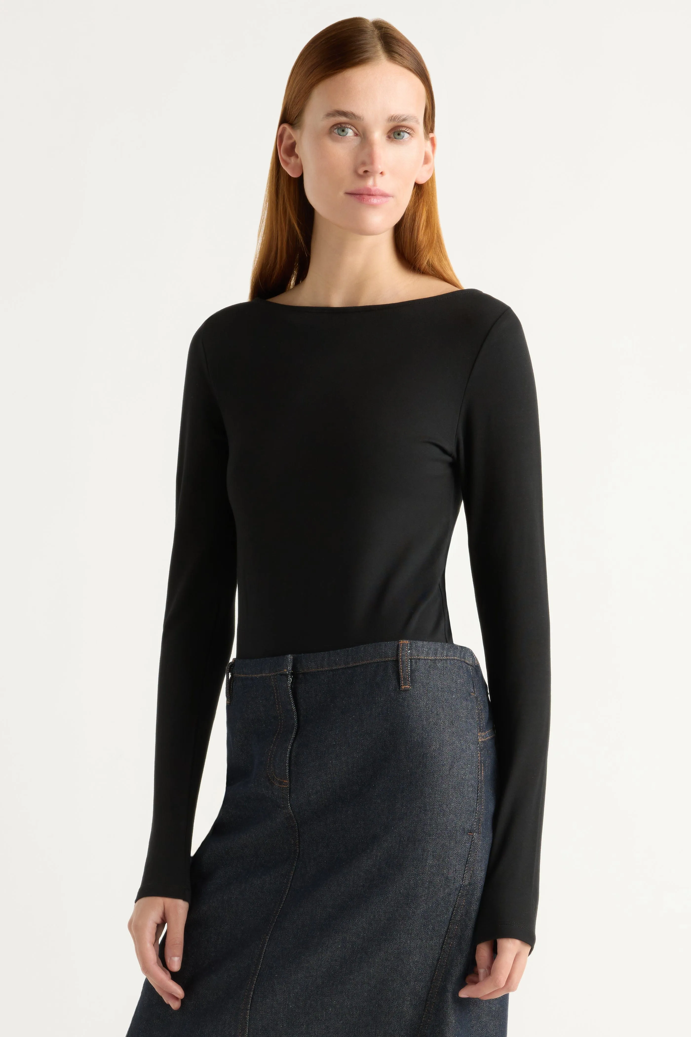 Lainey Organic Cotton Slit-Neck Tee Bright and Bold