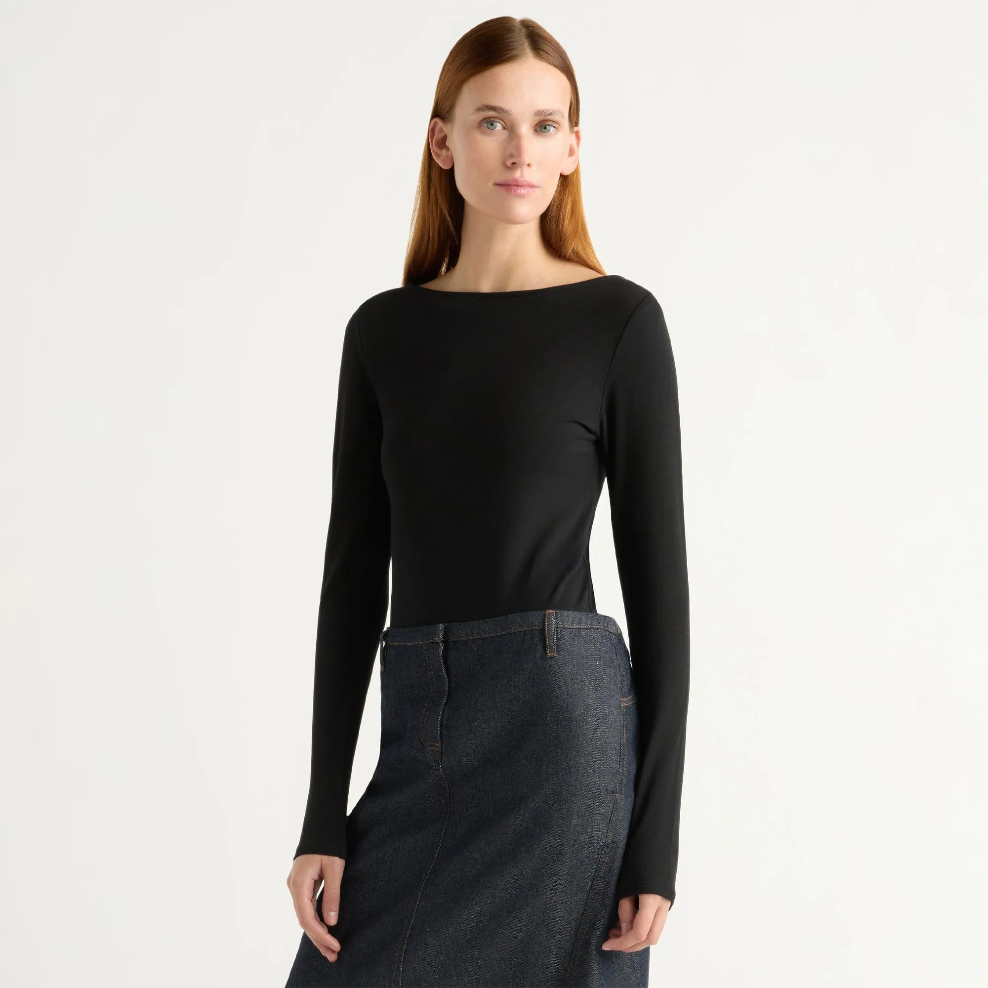 Lainey Organic Cotton Slit-Neck Tee FadeResistant Sleek Performance