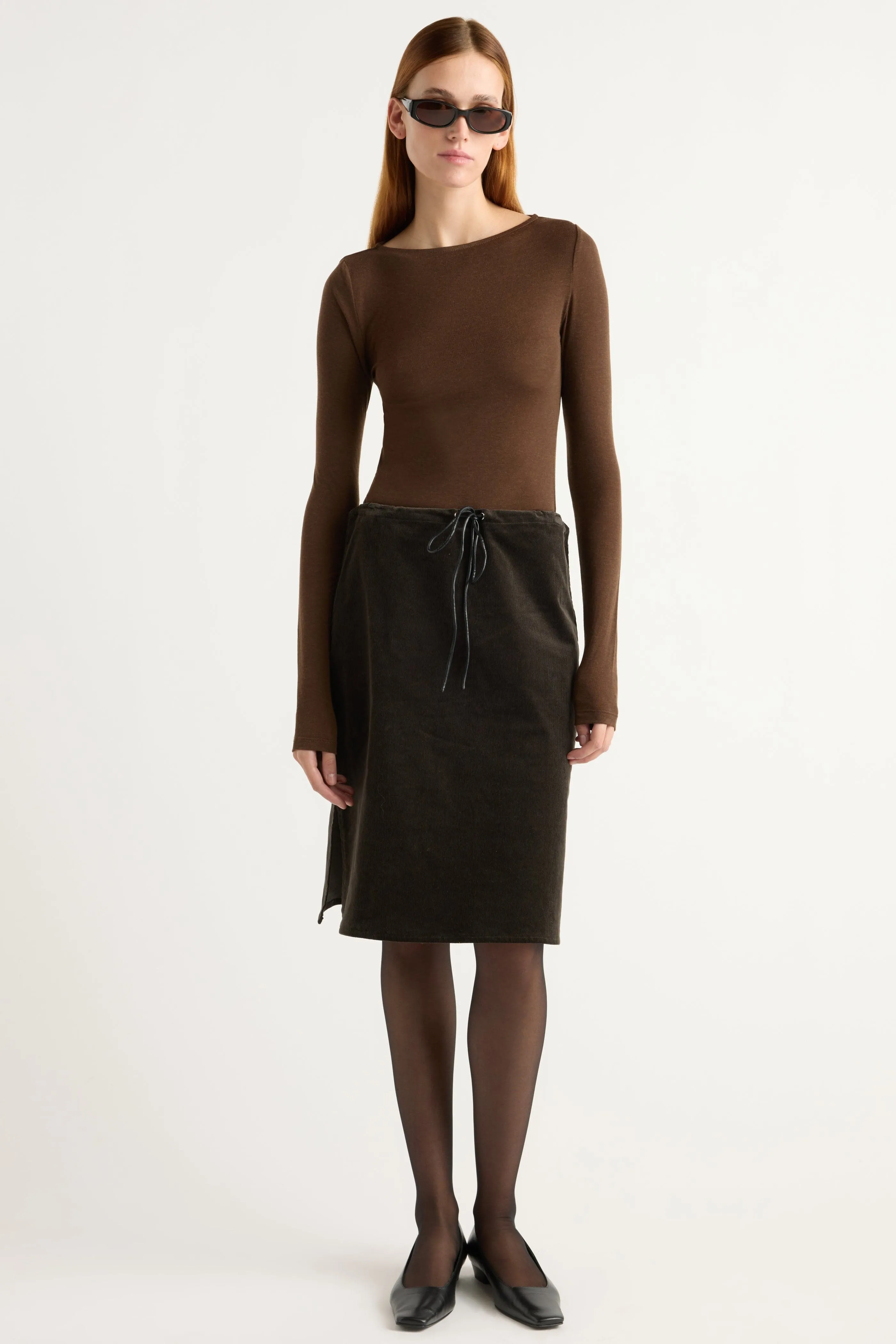 Casual Flex Wear Lana Tencel-Wool Semi-Sheer Tee