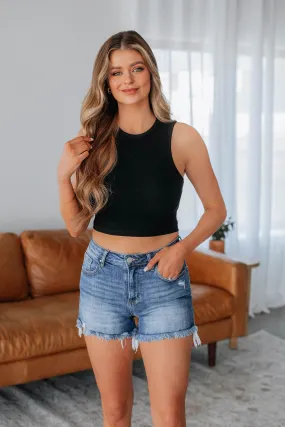 Willa Ribbed Tank - Black dust resistant