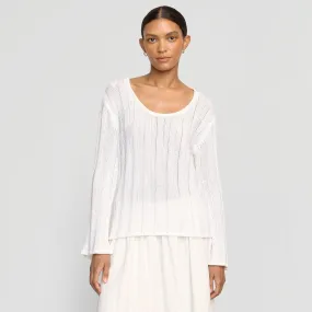 Fashion-Forward Look Biodegradable Fiber Options Leah Ribbed Scoop-Neck Sweater