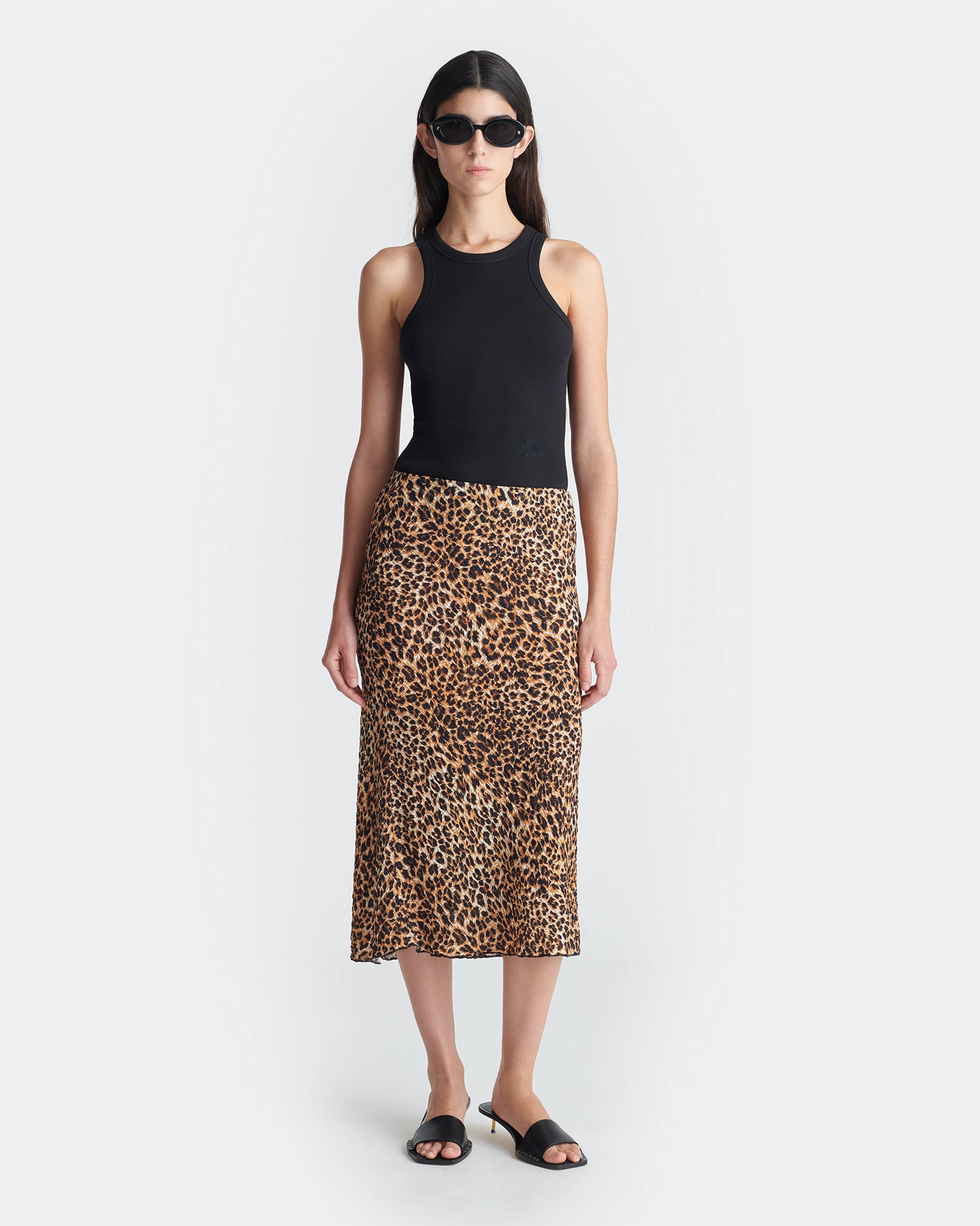 Street Style Zarina - Printed Midi Skirt - Ocelot