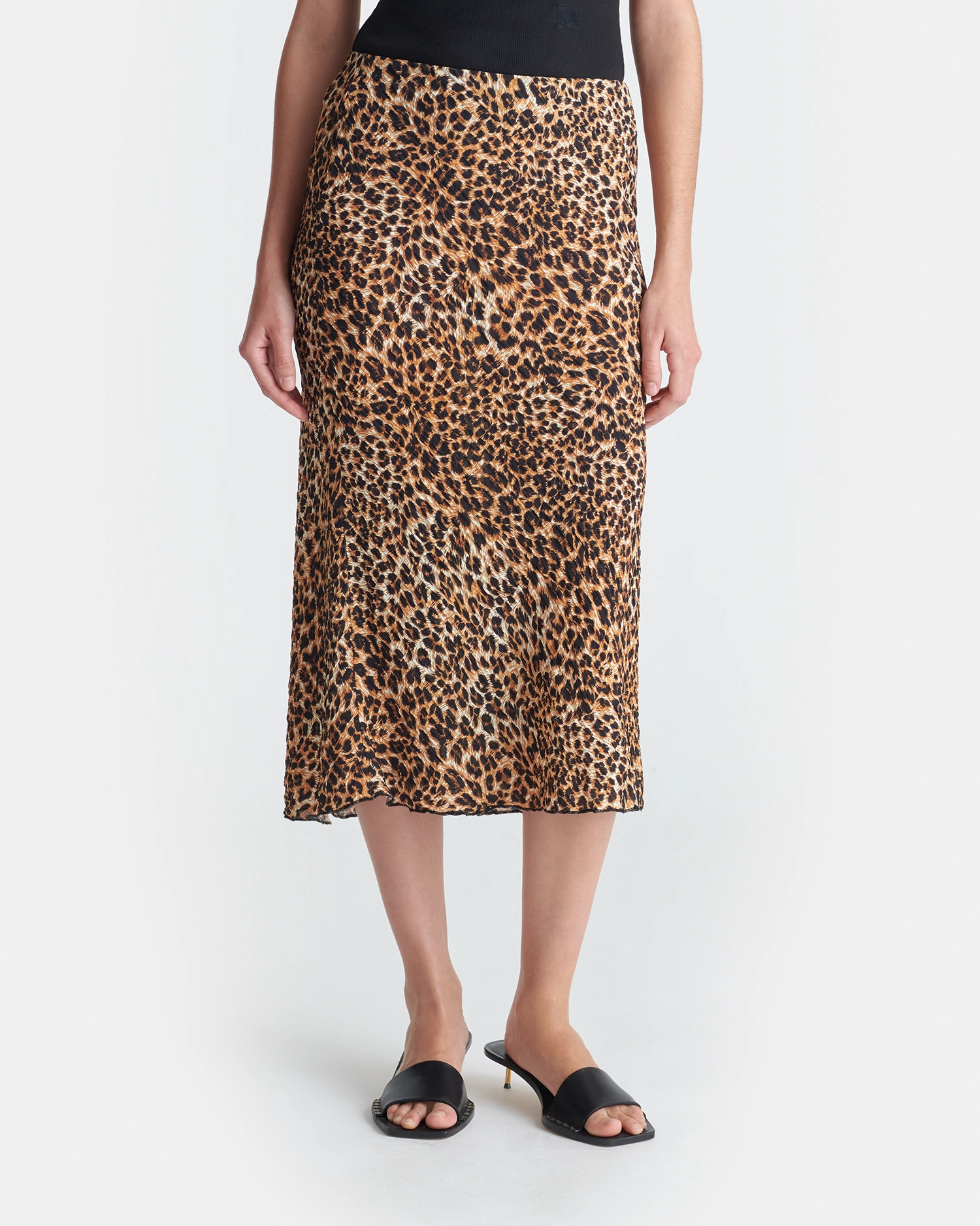 Material Innovation Tagless label Zarina - Printed Midi Skirt - Ocelot