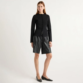 Chafe Resistant Edges Liat Vegan Leather Bermuda Short